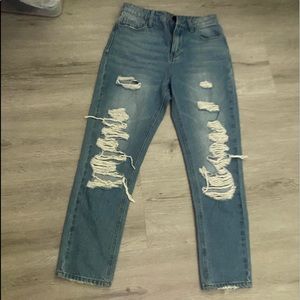 Ripped mom jeans